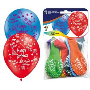 10 Μπαλόνια Happy Birthday 30cm  ΙΣΠΑΝΙΚΑ
