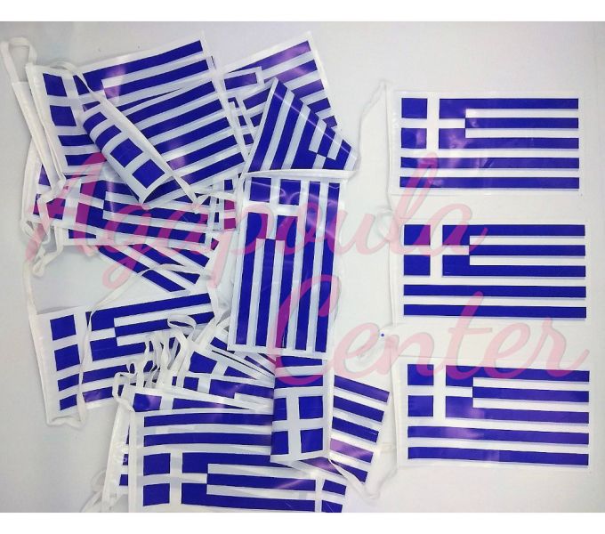 Γιρλάντα 10 μέτρα με σημαίες Ελληνικές Πλαστικές